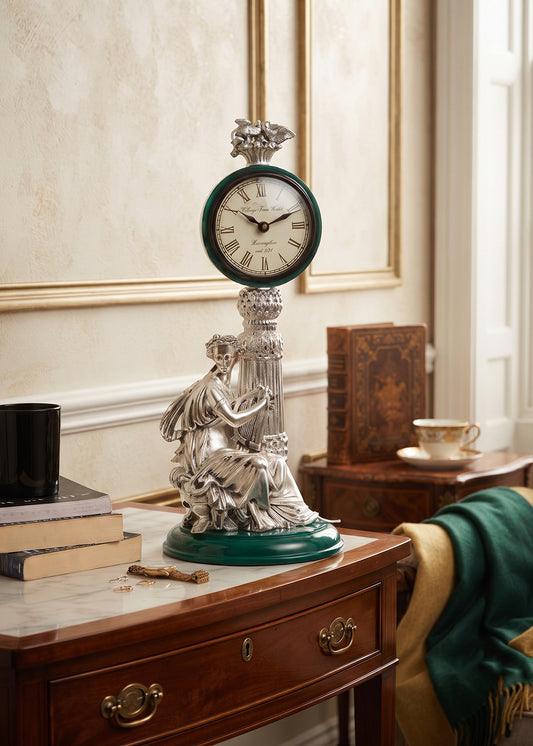Melodic Time Silver Lady Clock Tower