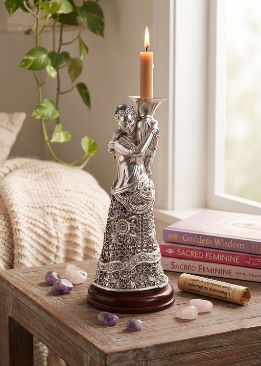 Divine Feminism Silver Candle Stand