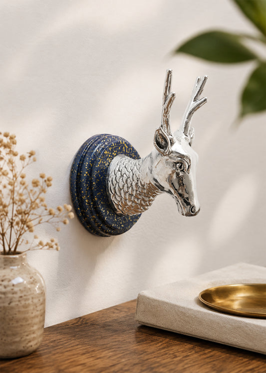 Luxe Silver Stag Wall Decor