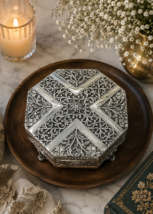 Silver Heritage Dry Fruit Box for Festive Serving