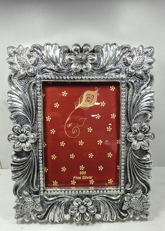 Silver Antique Floral Display Frame