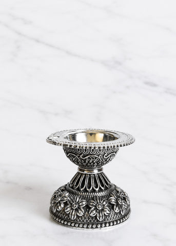Brass Floral Deepak Set of 2 for Pooja
