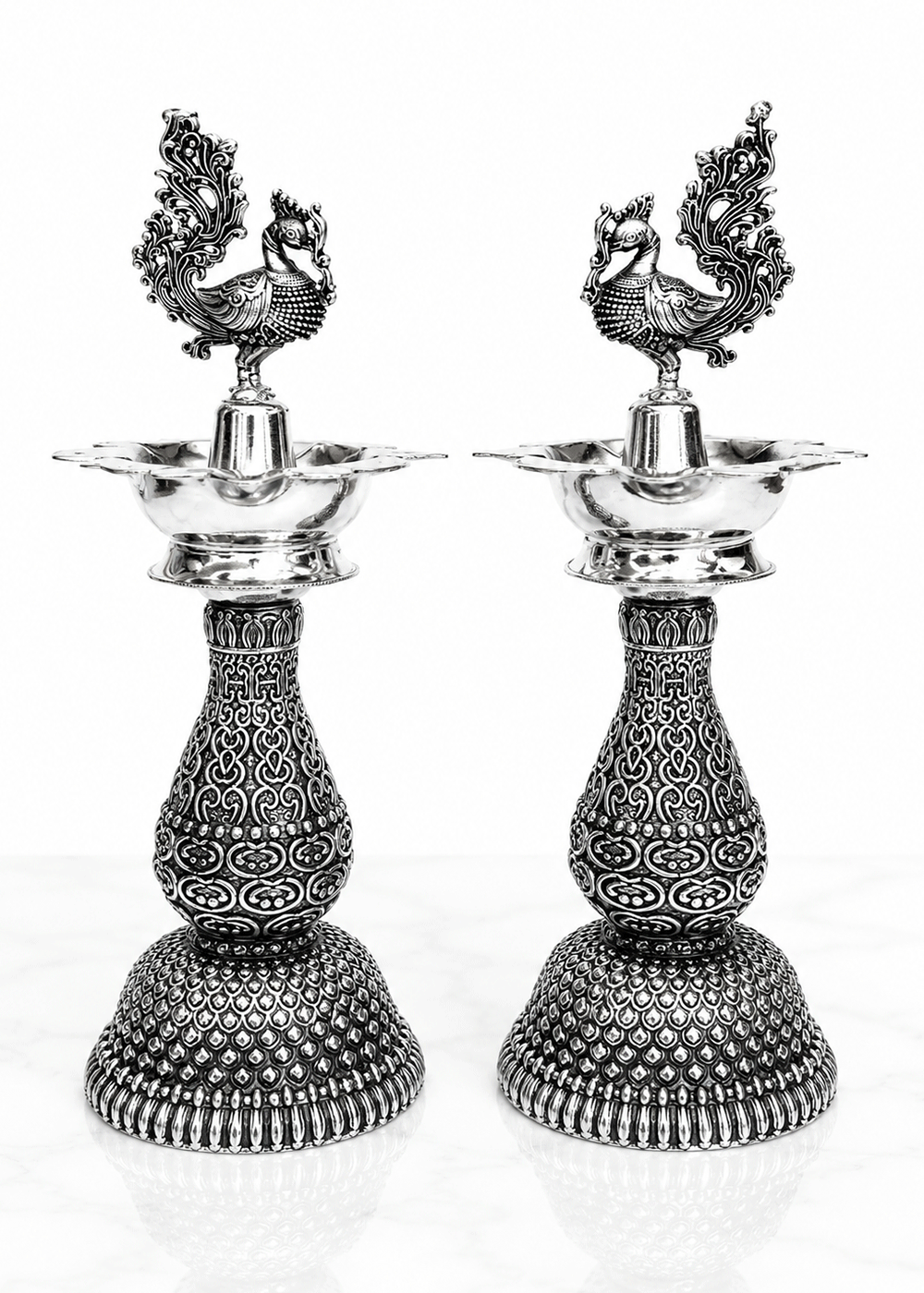 Traditional Brass Deepak Stand Pair
