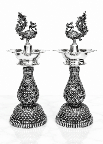 Traditional Brass Deepak Stand Pair