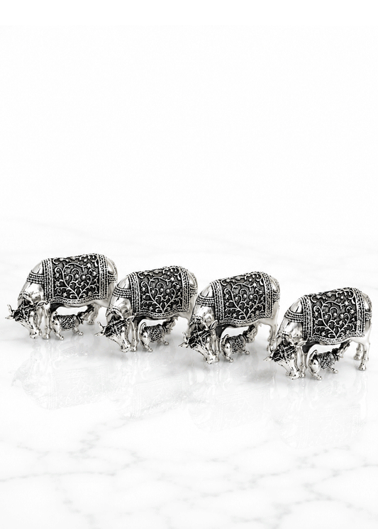 Premium Brass Cow & Calf Showpiece Set