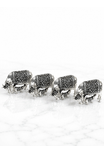 Premium Brass Cow & Calf Showpiece Set