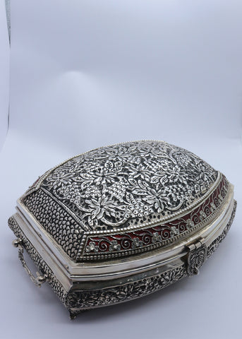 Vintage Silver Floral Serving Casket