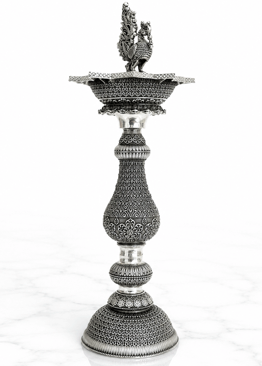 Handcrafted Brass Peacock Deepak Stand