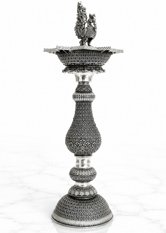 Handcrafted Brass Peacock Deepak Stand