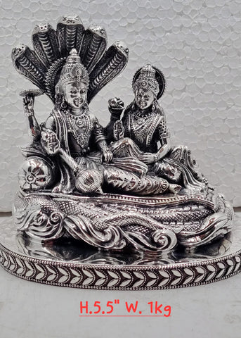 Silver Lakshmi Narayan Sheshnag Idol