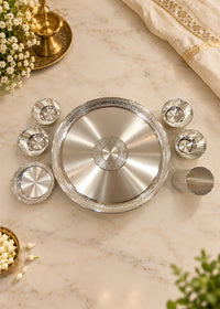 Traditional Silver Thali Serving Collection