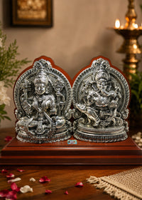 Silver Lakshmi Ganesha Divine Pair