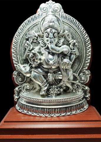 Traditional Silver Ganesha Idol