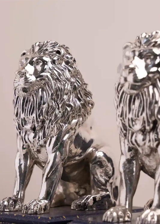 Pure Silver Lion Pair