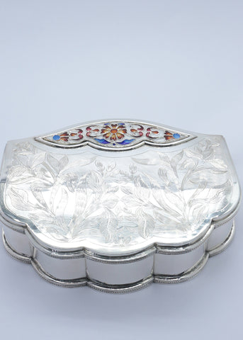 Silver  Dry Fruit Box with Floral Engraved