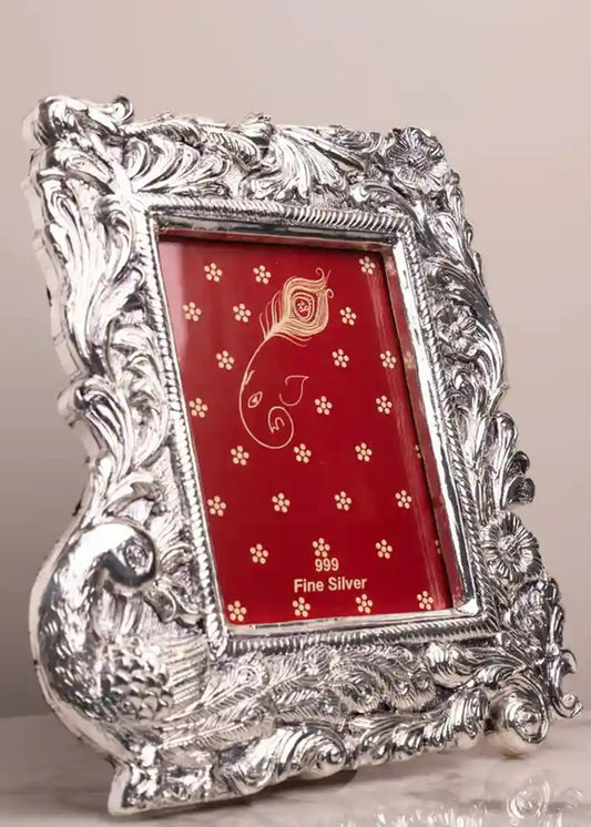 Floral Elegance Silver Photo Frame