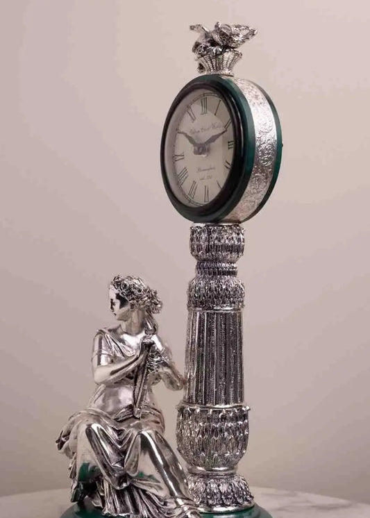 Melodic Time Silver Lady Clock Tower