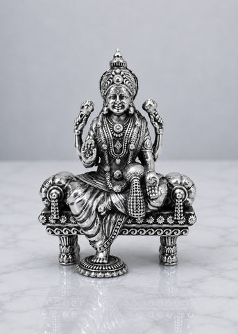 Handcrafted Lakshmi Ganesh Sitting Idol Set in Brass