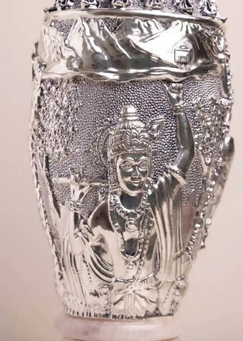 Krishn Leela Rose Quartz And Silver Infused Vase
