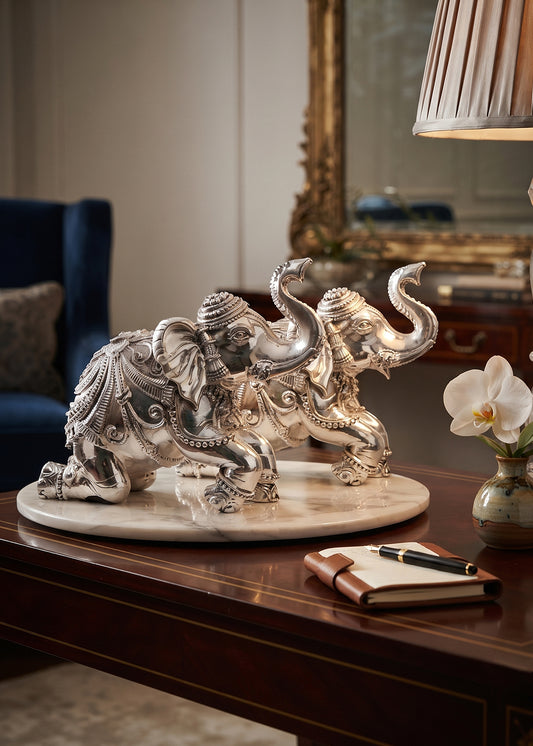 Salute Of The Majestic Silver Elephant