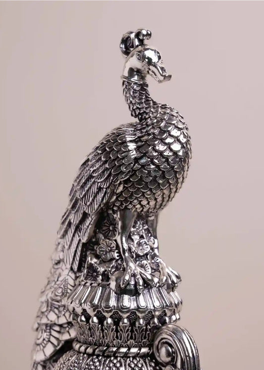 Pure Silver Peacock Statue For Home