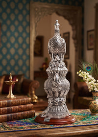 Pure Silver Peacock Statue For Home