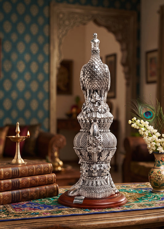 Pure Silver Peacock Statue For Home