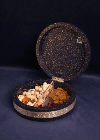 Silver Radha Krishna Circle Box