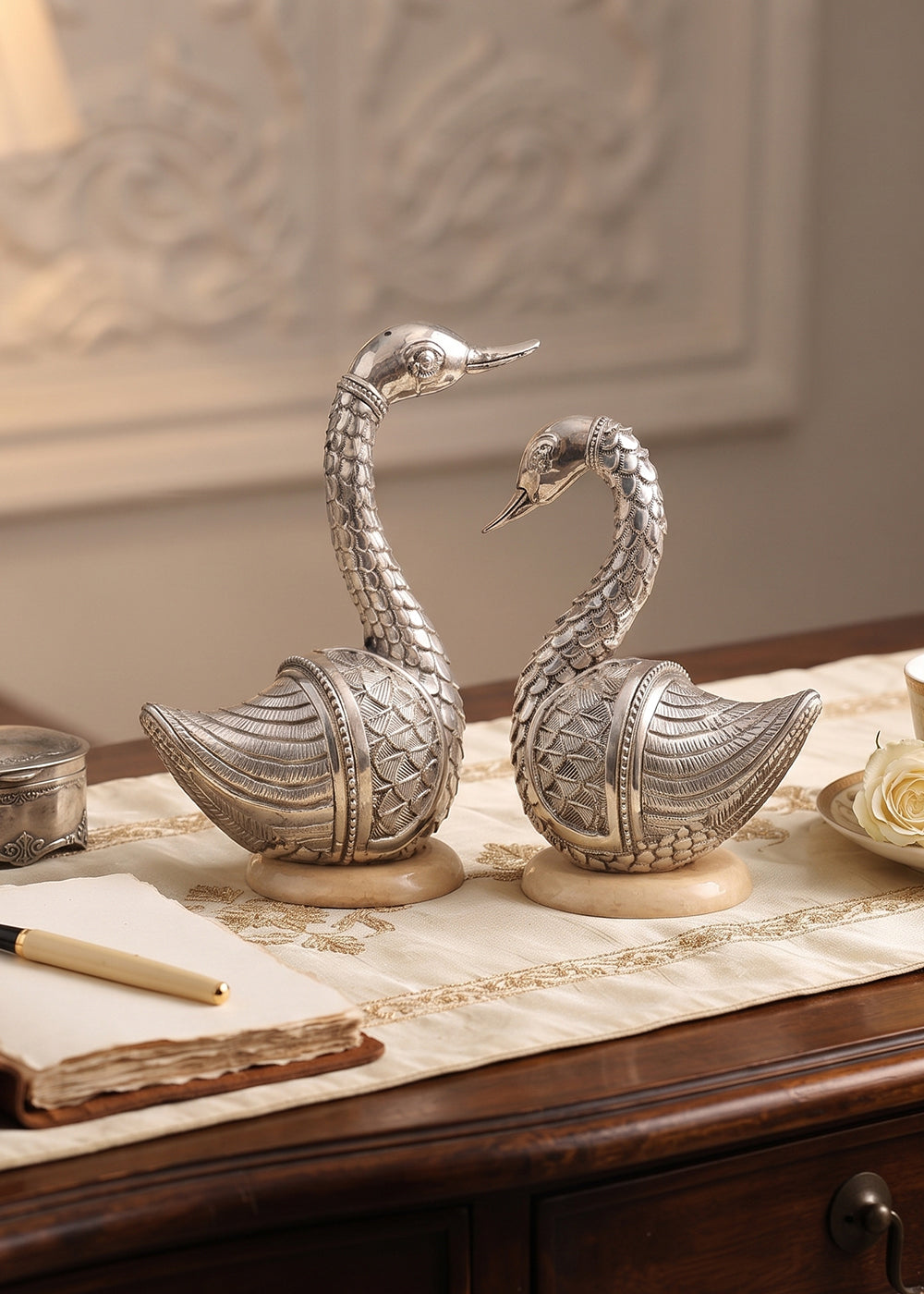Pure Silver Swan Statue