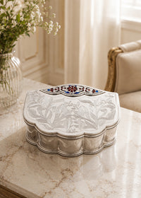 Silver  Dry Fruit Box with Floral Engraved