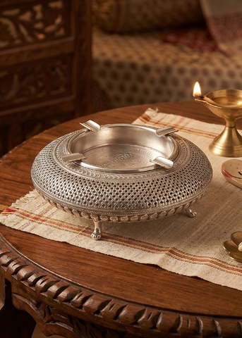 Premium Silver Textured Designer Ashtray