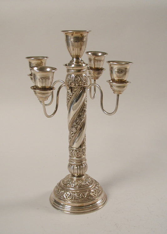 Vintage Silver 5 Arm Candle Stand Decorative Candelabra