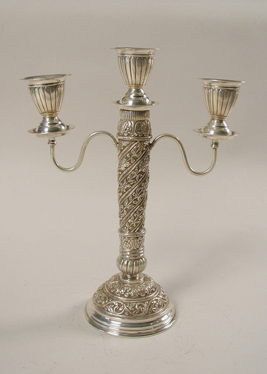 Silver 3 Arm Designer Candle Stand for Home Decor