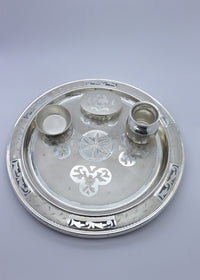 925 Silver Traditional Engraved Pooja Thali Set