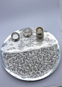925 Silver Designer Pooja Thali Set with Kalash