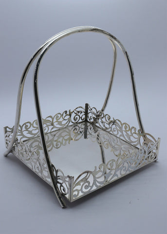 Silver Cutwork Basket Style Fruit Bowl