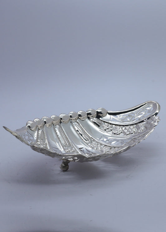 Premium Silver Nature-Inspired Fruit Bowl