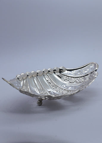 Premium Silver Nature-Inspired Fruit Bowl