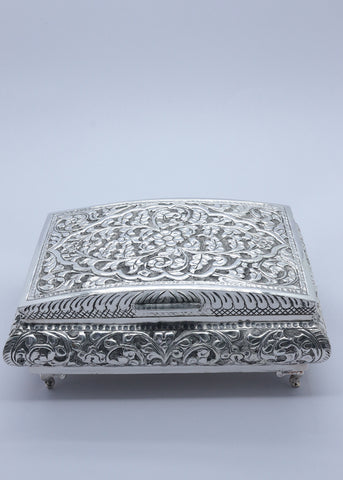 Handcrafted Silver Embossed Dry Fruit Box