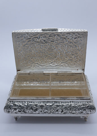 Handcrafted Silver Embossed Dry Fruit Box