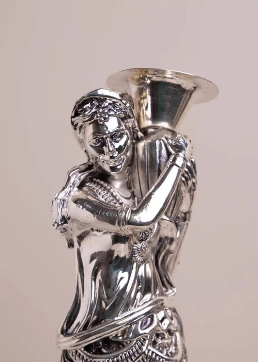 Divine Feminism Silver Candle Stand