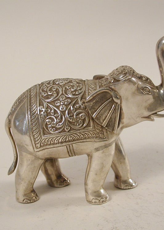 Traditional Silver Elephant Royal Decor