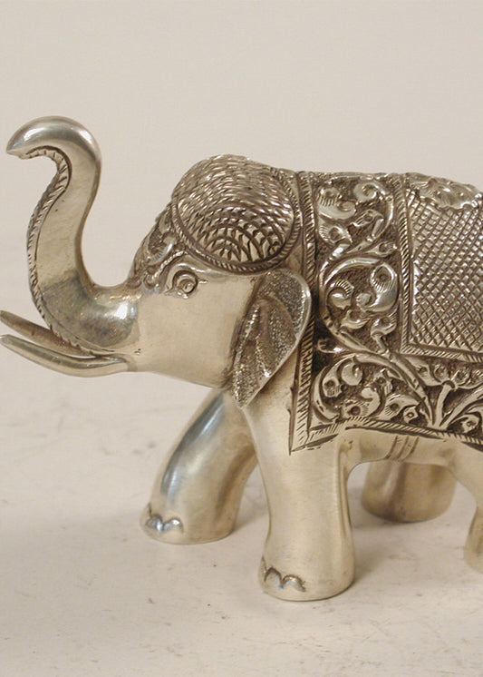 Artisan Silver Elephant Tabletop Decor