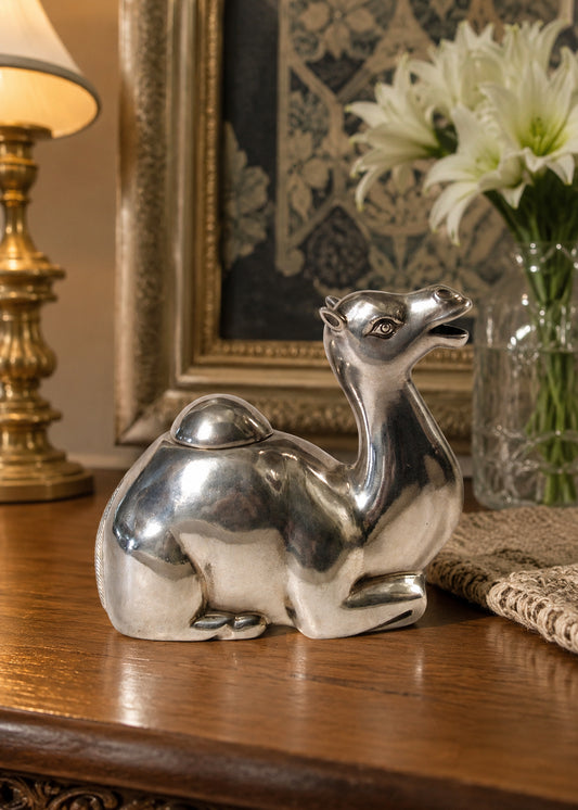 Elegant Silver Camel Decorative Figurine