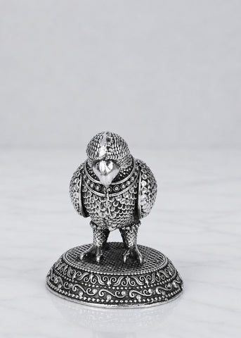 Premium Silver Plated Brass Parrot Pair Showpiece
