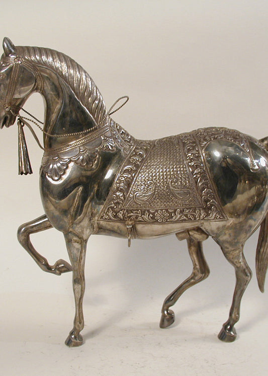 Silver Horse Heritage Art Showpiece