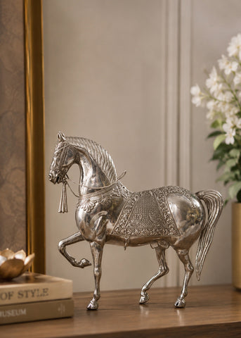 Silver Horse Heritage Art Showpiece