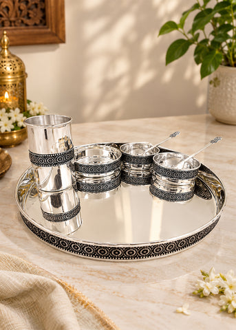 Traditional Silver Serveware Tray Set