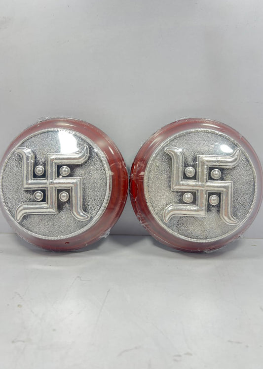 Traditional Silver Swastik Pair