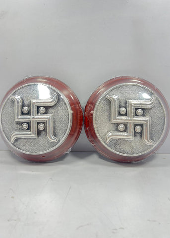 Traditional Silver Swastik Pair